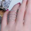 18K Rose Gold s925 Sterling Silver Cubic Zirconia Index Finger Ring for Women – Simulated Diamond Tail Ring