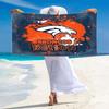 Denver Broncos Print Beach Towel, Large Soft Quick Dry Towel for Beach Camping Swimming
