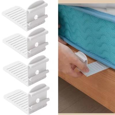 4PCS Adjustable Bed Sheet Grippers Invisible Bed Cover Fixing Clip Bedroom Organization
