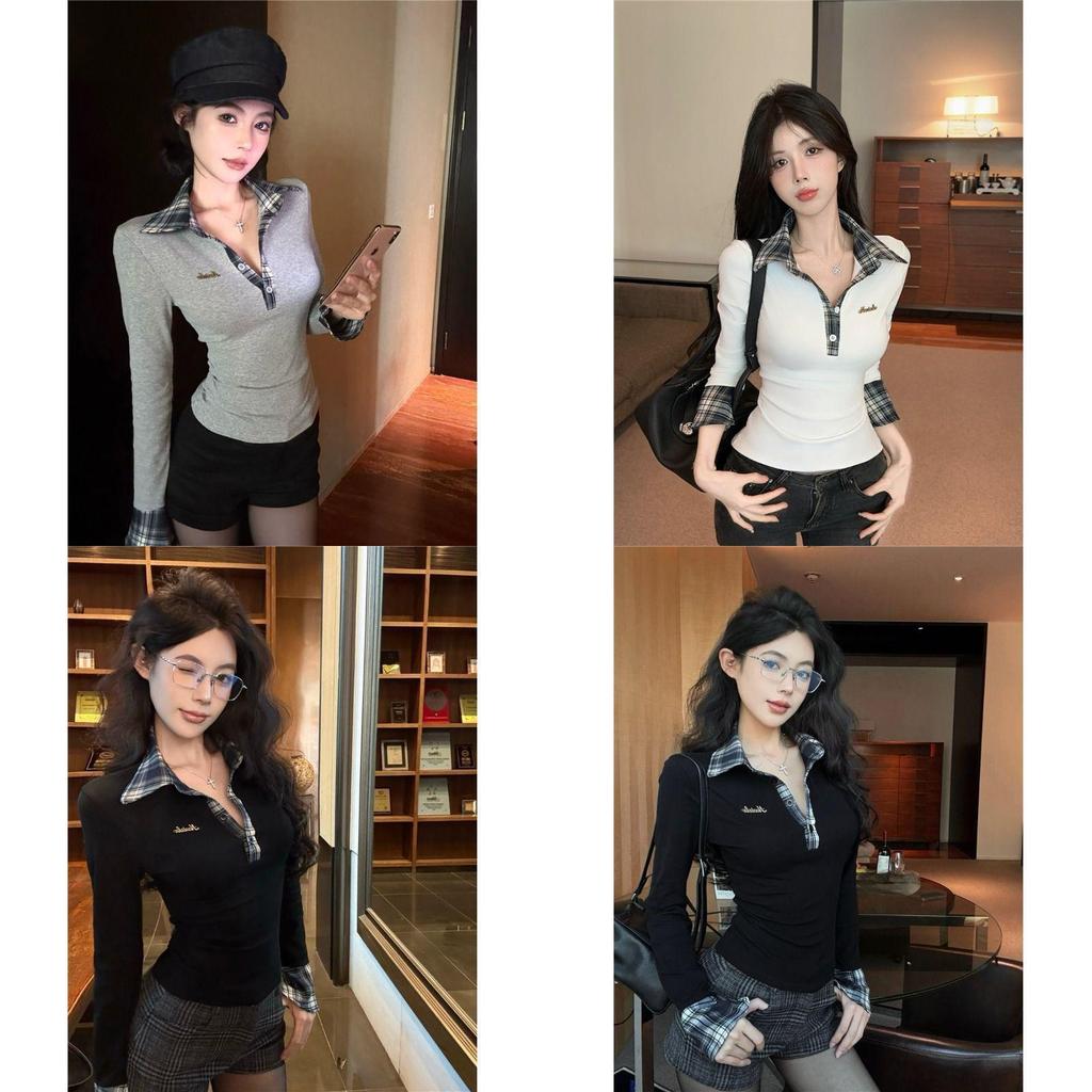 Shirt For Women With Plaid Pattern And Color Block Details For Casual And Office Wear