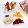 PVC Santa Claus Shark Clip Deer Snowman Hair Clip Cute Christmas Elk Hair Claw  Wash Face