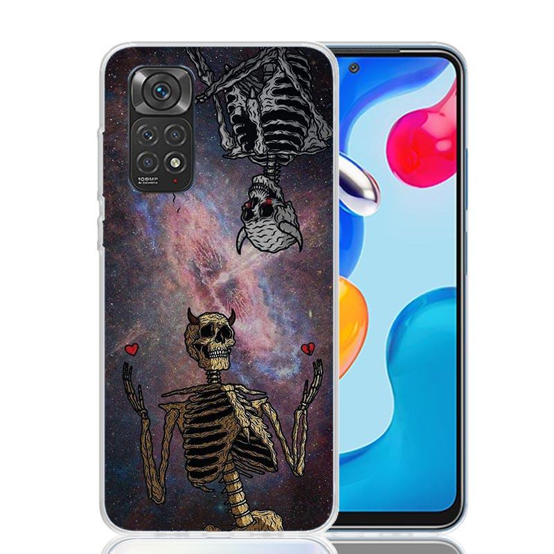 Anatomy Skeleton Heart Lovey Kiss Phone Case For Xiaomi Redmi Note 15 14 13 12S 12 Pro Plus 11S 11E 11 11T 10S 10 Art Soft Patte