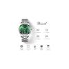 DIZIZID Men's Analog Quartz Chronograph Watch Silver Green Stainless Steel Band Waterproof Date Display Multi-Function