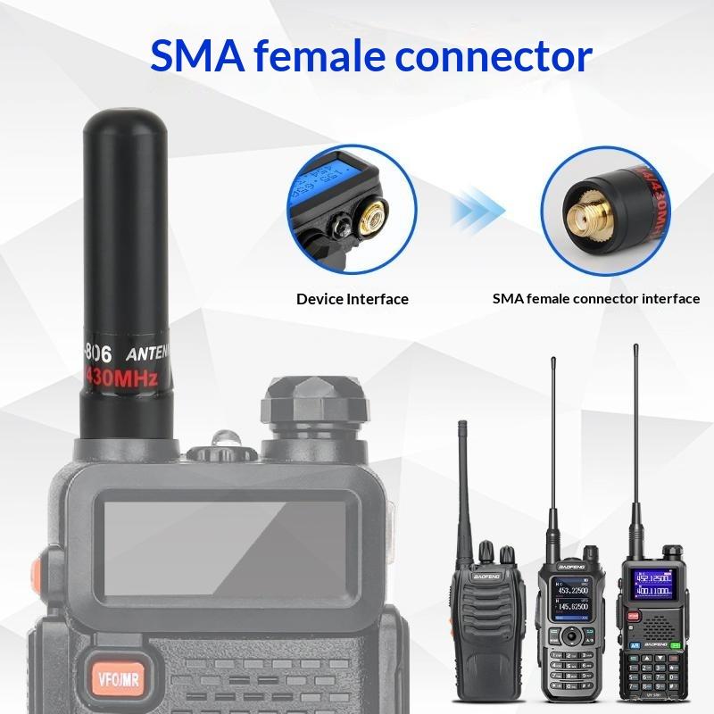 Abbree Ar-806+ Dual Band Mini Antenna Sma-Female Vhf Uhf 10W High Gain For Uv-5R Mini Uv-21 Pro Uv-32 888S Two Way Radio