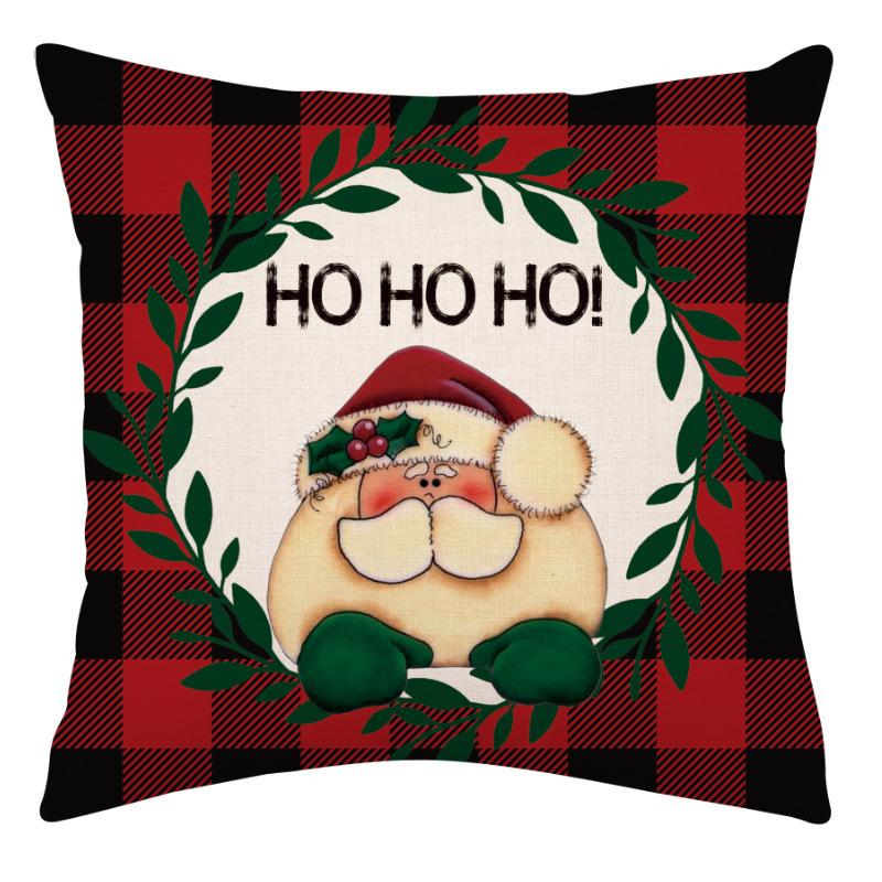 Christmas Pillow Cover Linen Single-sided Holiday Party Christmas Pillow