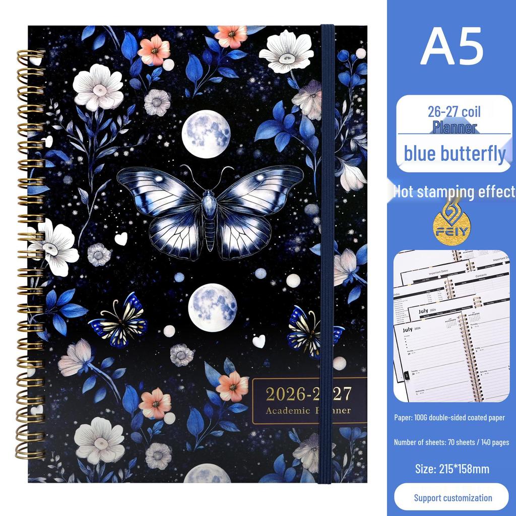 A5 Spiral Notebook: Customizable English Weekly Planner
