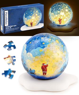 PieceRelax Ball Light Puzzle David Ward Winter Plastic 3D Puzzle for Home Decor 60-Piece [Michael - Magic] (8x8x8cm) Adults, Difficult, Gift, [J1160]