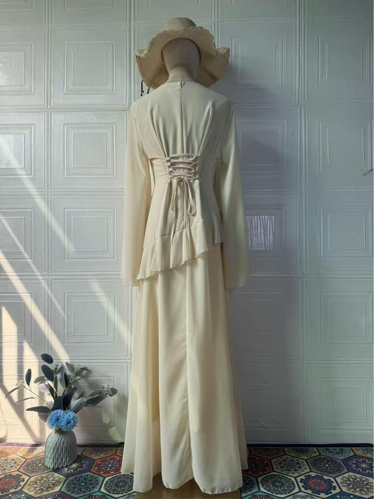 Elegant 2025 Autumn Long Sleeve Slim Fit Waist-cinching Dress for Women