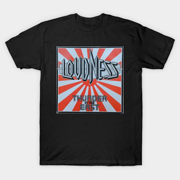 

Men Black Print T-shirt Album Loudness Thunder In The East 1985 No-Cut Transfer Paper Print Cotton Tshirt 4XL чорний