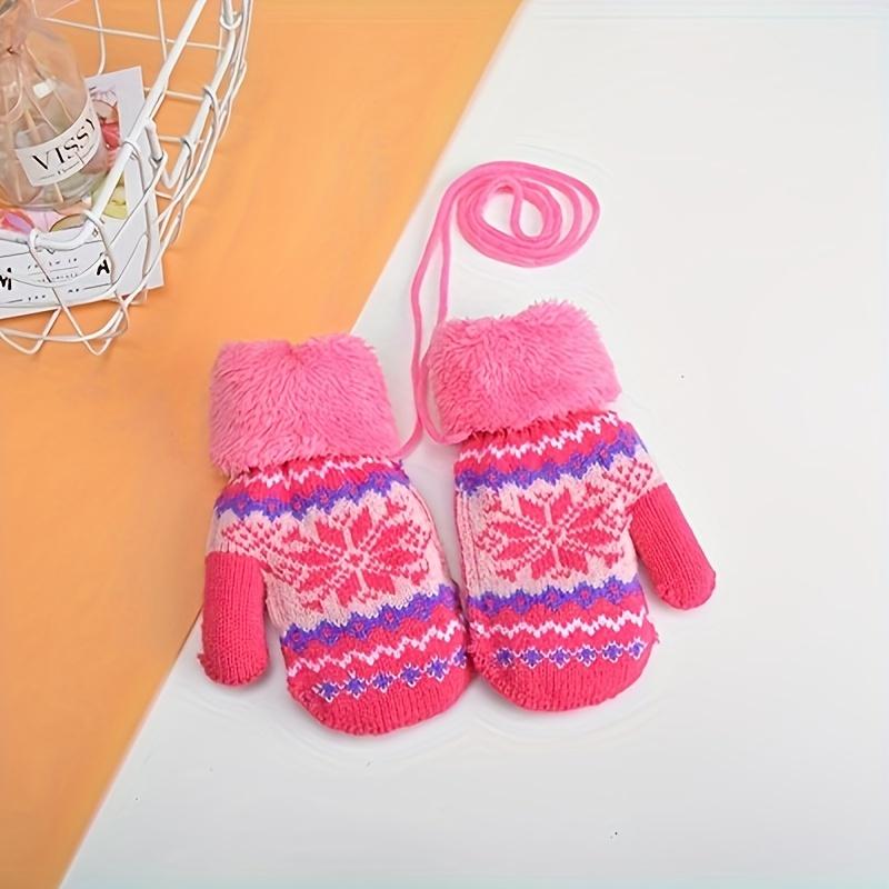 [Warm Gloves] Winter New 3-8 Year Old Boys And Girls' Double Layer Octagonal Flower Thickened And Plushed Warm Gloves