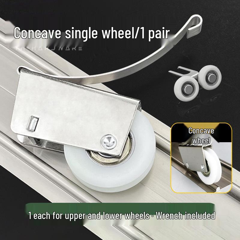 Sliding Door Pulley for Wardrobe/Bathroom/Balcony - Glass Door Bottom Wheel with Concave & Convex Floor Compatibility