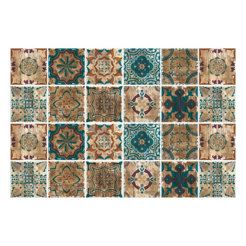 24pcs Wall Tile Decals Self Adhesive Waterproof for Kitchen Bathroom