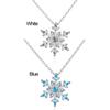 Women Silver Plated Christmas Gift Frozen Snowflake Necklace Rhinestone Crystal Pendant Chain
