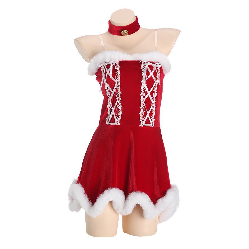 Velvet Patchwork Backless Christmas Princess Dress with Lace Cape Set