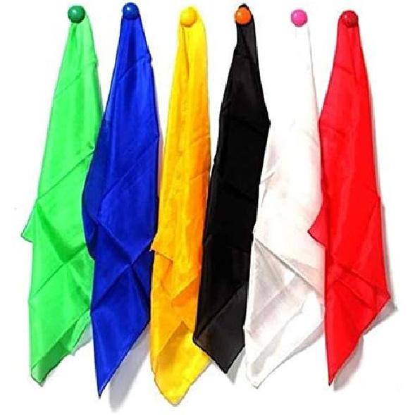 ZQION Magic Silk Handkerchief Magician Juggling Scarves Magic Tricks Stage Props Colorful Silk Scarf Classic Toys Accessories,5PCS (15 * 15CM)
