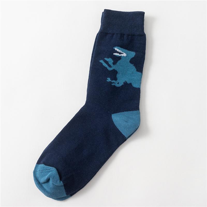 Combed Cotton Cartoon Animal Shark Dinosaur Monster Crocodile Zebra Giraffe Geometric Novelty Funny Unisex Couple Socks Dropship