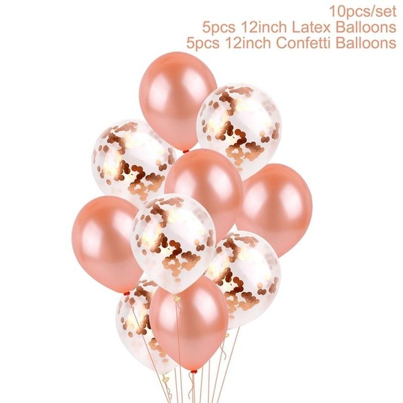 10/14/20pcs Rose  Party Confetti Sequin Balloon Accessories Heart Ballons Wedding Ballons Decorat