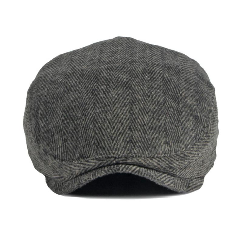 Cap Men's British Beret Spring Autumn Thin Wool Peaked Cap Forward Cap Women Peaked Cap