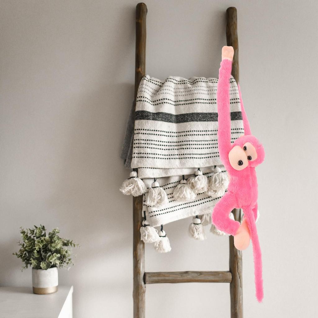 NOLITOY Hängendes Affen-Stofftier, 2er-Set, Niedlich und Stilvoll, Langarmig, Tierfreundlicher Artikel, Perfekt für Babypartys, Geburtstage, Vorhänge
