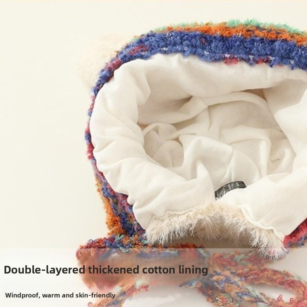 Cartoon Winter Plush Hat Warm Ear Protection Cap Cute Woolen Knit Hats Children