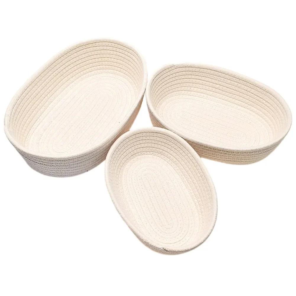 3pcs Storage Basket Home Decoration For Laundry Organization Toys Snacks Keys Storage Cotton Thread Storage Woven Basket