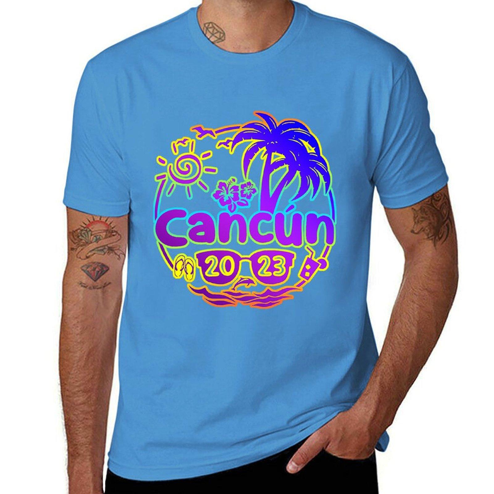 Cancun Mexico Summer Vacation Hawaii Beach Sunny Tshirt vintage clothes Blouse tops mens workout shirts S