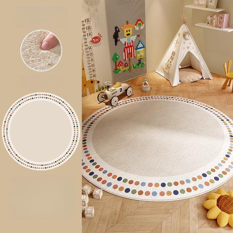 Cartoon Style Bedroom Decor Round Carpet Animal Pattern Carpets for Living Room Thick Plush Children‘s Floor Mat Fluffy Soft Rug