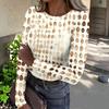 Women's Casual Neck Long Sleeve Halloween Print Ribbed Knit Top