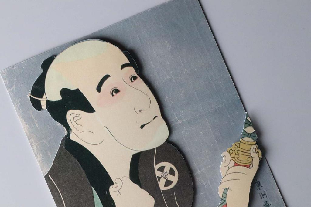 Iyo Engagement Ceremony Center Sticker Wall Ukiyoe Deco Museum Toshusai Sharaku First Generation Otani Yakko Sodesuke 10 X 14 Cm Made In Japan