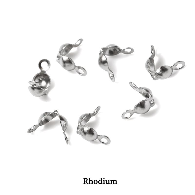 200pcs/lot Connector Clasps Fitting 4*8mm Ball Chain End Crimp Beads Caps Findings For Jewelry Making Accessories Supplies DIY