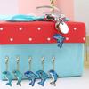 DIY Diamond Painting Cartoon Dolphin Animal Pendant Acrylic Double Side Sequins Key Chain Ring Set Special Shaped Pendant Gifts