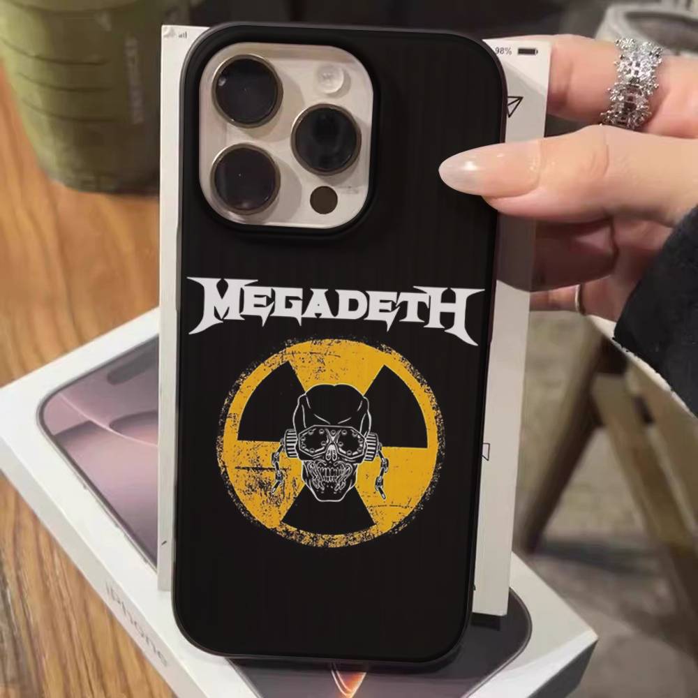 Music Band M-Megadeth For IPhone 16 15 11 12 13 14 17 Pro Max PLUS Pro Soft Corrugated Silicone Back Phone Case