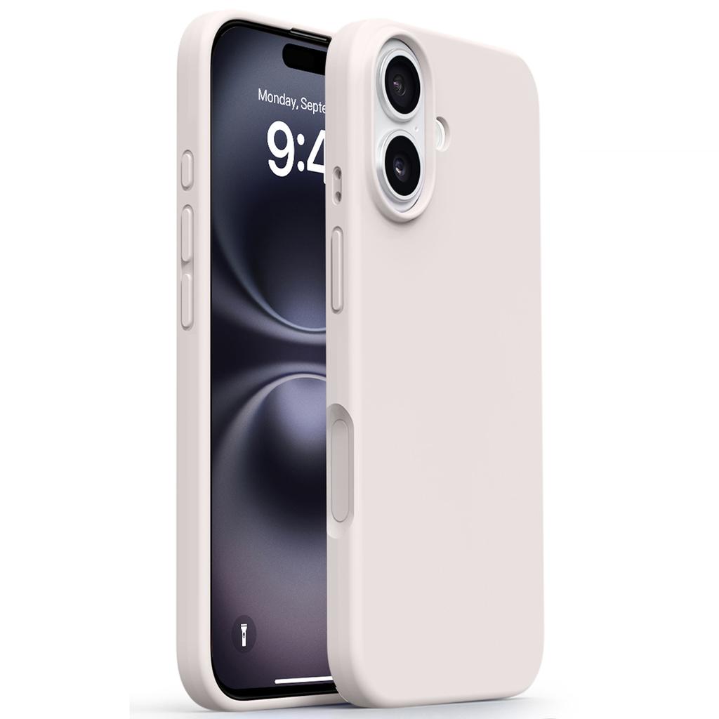 For iPhone 16 Case Soft Microfiber Lining Liquid Silicone+PC Phone Cover