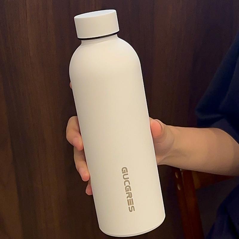 520ml Insulated Bottle Solid Color Stainless Steel Jug with Lid Large Capacity Ice Coffee Cup Portable for Driving Travel Home