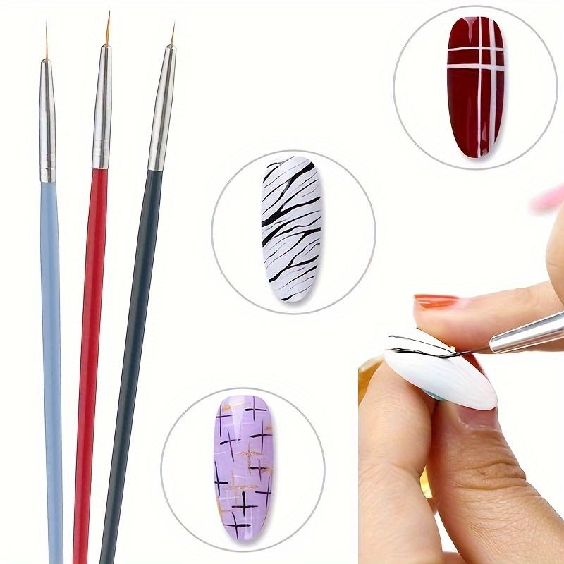 3pcs Set of Three Fine Line Nylon Brushes with Wooden Handles for Watercolor, Oil, And Acrylic Painting