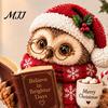 Resin Reading Owl Statue Book Lover Shelf Sitter Figurine, Statue, Whimsical Forest Animal Ornament Farmhouse Tabletop for Bookshelf Home Decor,