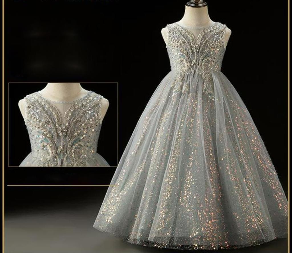 HOLRAFAN Formální šaty bez rukávů s třpytivou motýlí výšivkou a květinovým vzorem Ideální pro princeznovské vystoupení a elegantní Velikosti Dětský design, Dívčí