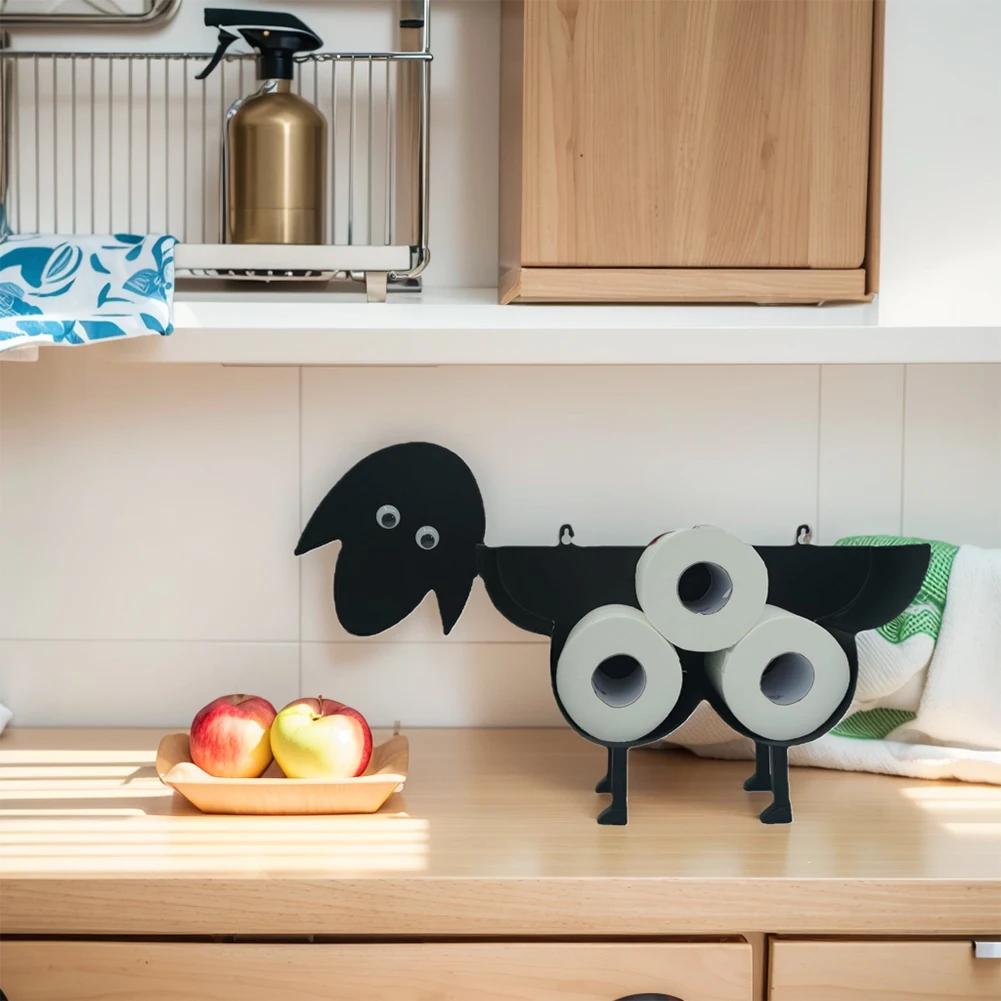 Metal Sheep Toilet Paper Roll Holder Wall Mounted Free Standing Toilet Roll Holder Hold Up To 7 Rolls Toilet Paper Stand Shelf