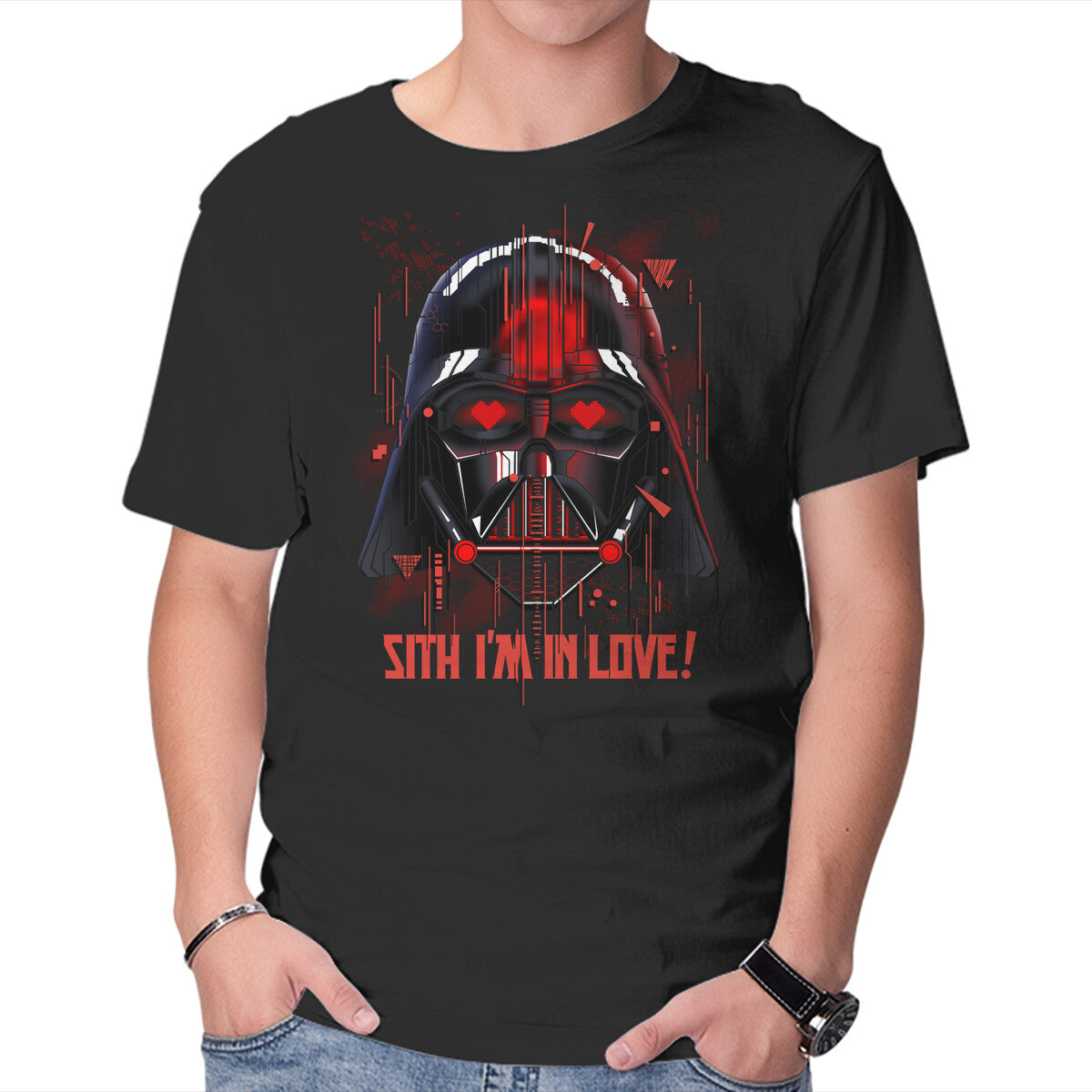 Unisex Crew Neck T-Shirt Darth Love Graphic Short Sleeve Casual Tee S