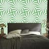 Hippie Wallpaper Background Green, White and Mint for Living Room and Bedroom 50x1000