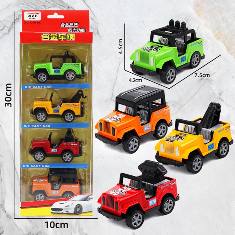 Hot! 1:64 Alloy Simulation Car Model Set 4 Styles Colored Mini Pullback Bus Toys Children Birthday Gifts