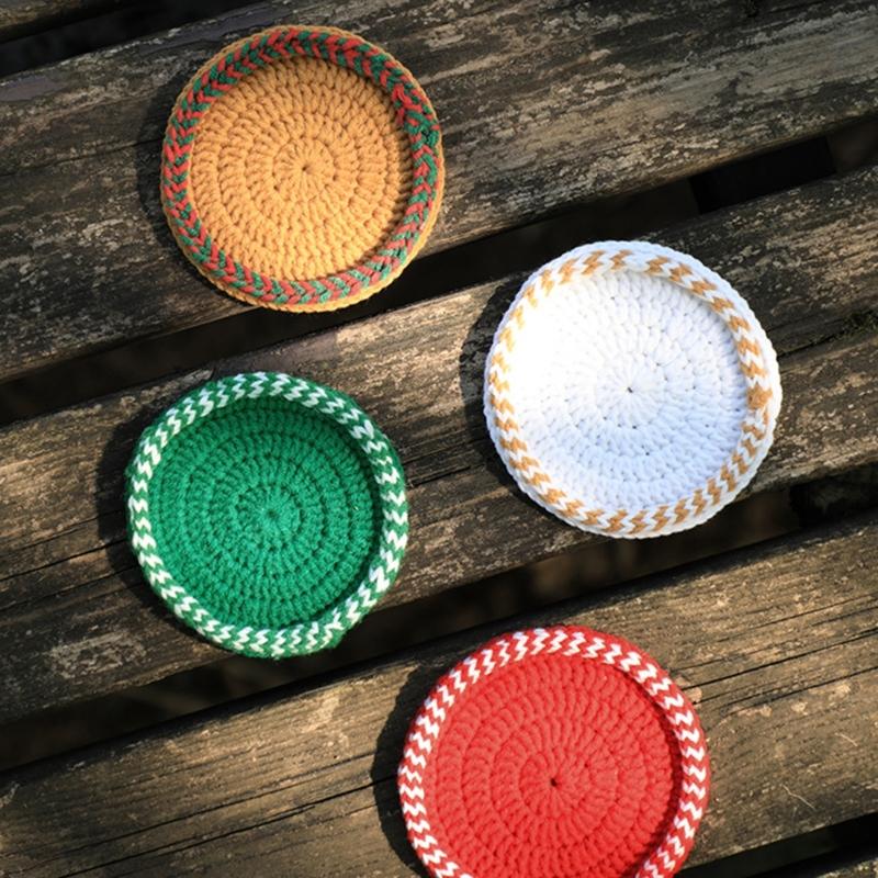 Crochet Kits Christmas Coaster Crochet Yarn Set Crochet Needle Crochet Starter Kits with Stitching Markers Thread