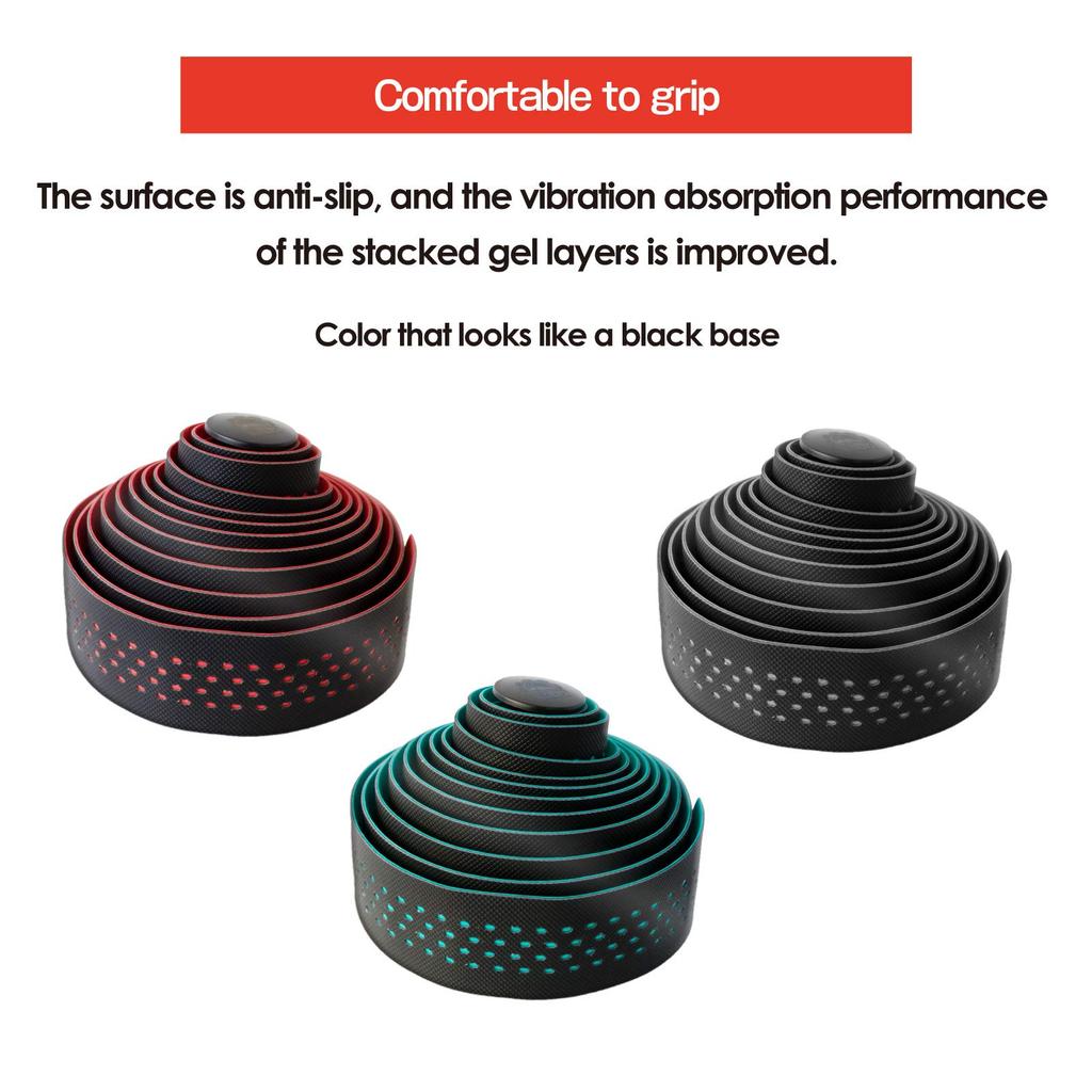 GORIX Road Bike Bar 2 Colors Black X Red Tape, (GX-063BD), Anti-Slip, Shock-Absorbing,