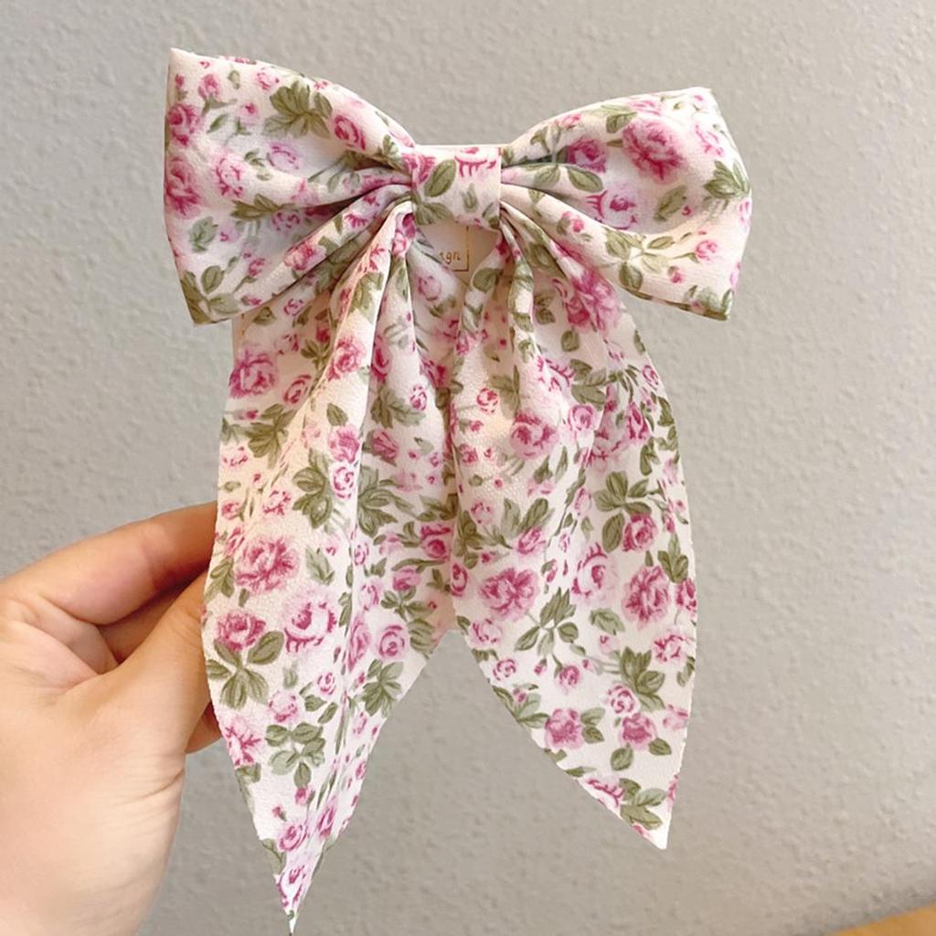 Korean Sweet Ribbon Bows Duckbill Clip Hairpin Print Hair Clips For Women Girls Trendy Barrettes Headwear Hair Accessories