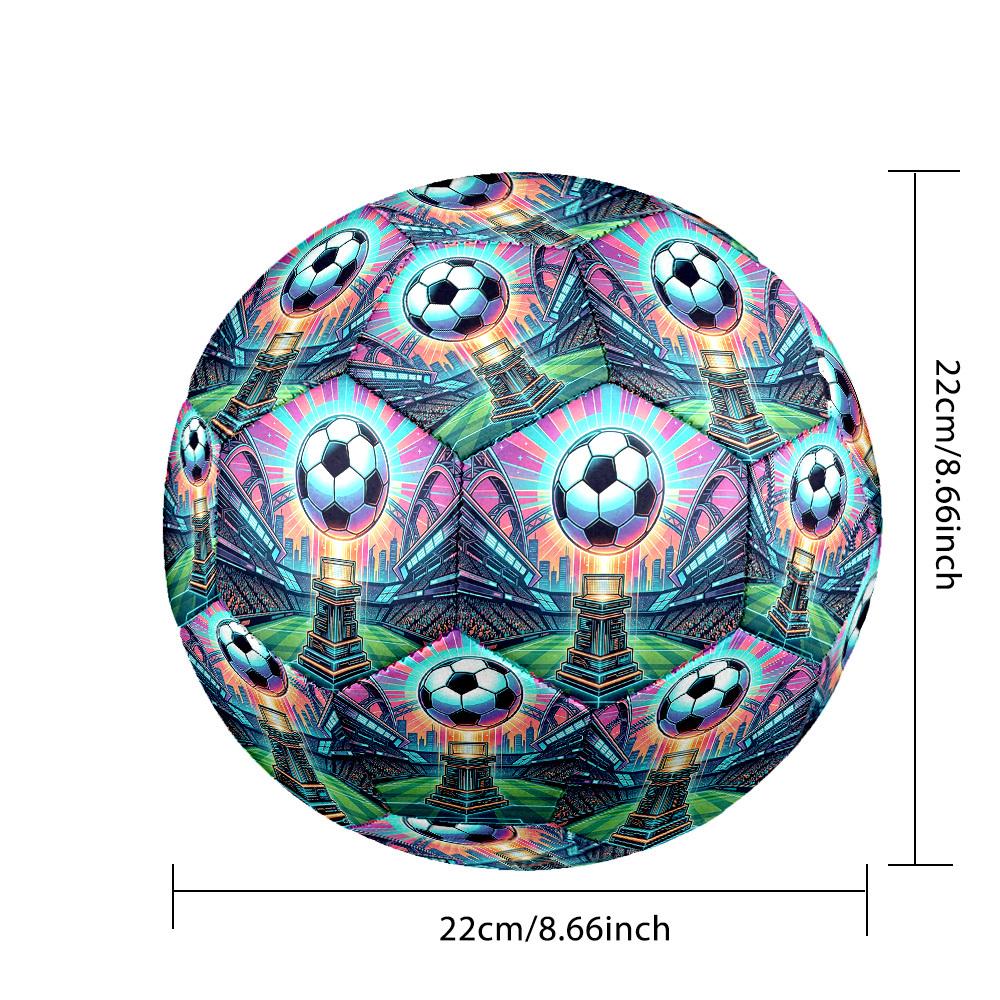 1pc Futuristic Soccer Trophy Size 5 Soccer Ball Professional Lightweight Durable Match Training Football Indoor &Outdoor Sports BallTraining Ball y57