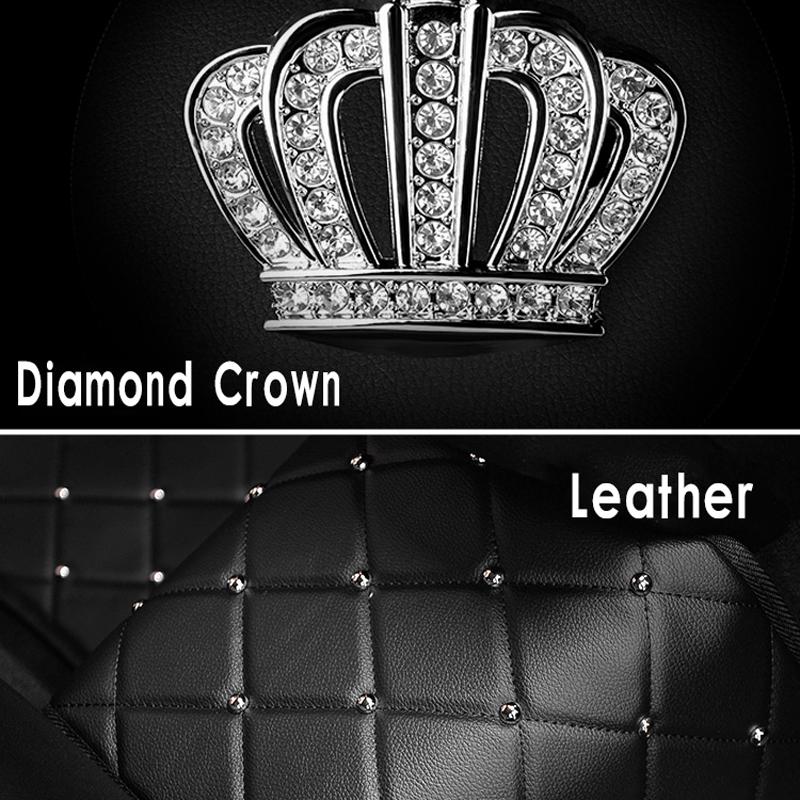 Crown Rivet Universal Car Leather Foot Mats Protector Anti Slip Foot Pad Auto Floor Mats Fit for All Car Model Accessories