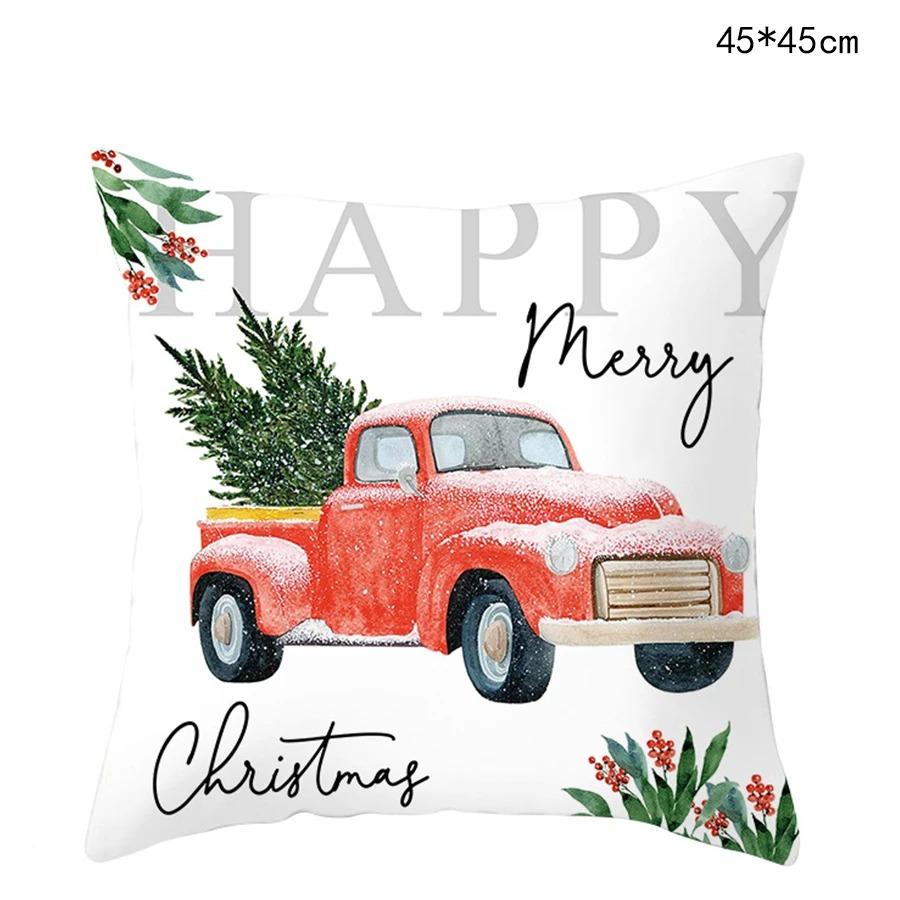 Weihnachts-Themen-Kissenbezüge Auto Zubehör Büro Santa Claus Wohnzimmer Sofa Hause Kissenbezüge