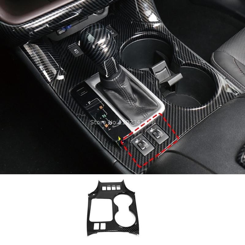 For Toyota Highlander 2015- Car Carbon Fiber Color Interior Decoration Cover window lift swtich gear shift panle Accessories