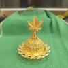 Golden Hollow Middle Eastern Incense Burner - Metal Aroma Cone Sandalwood Holder