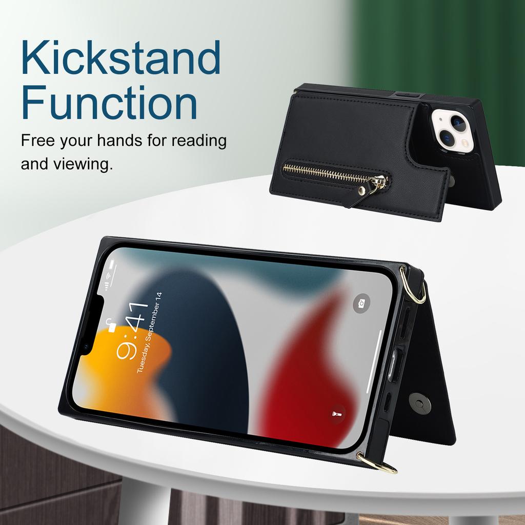 Geeignet für Phone16 PRO Handyhülle mit Apple-Reißverschluss, Guo13 Umhänge-Handyhülle und modische Damen-Schutzhülle mit Lanyard
